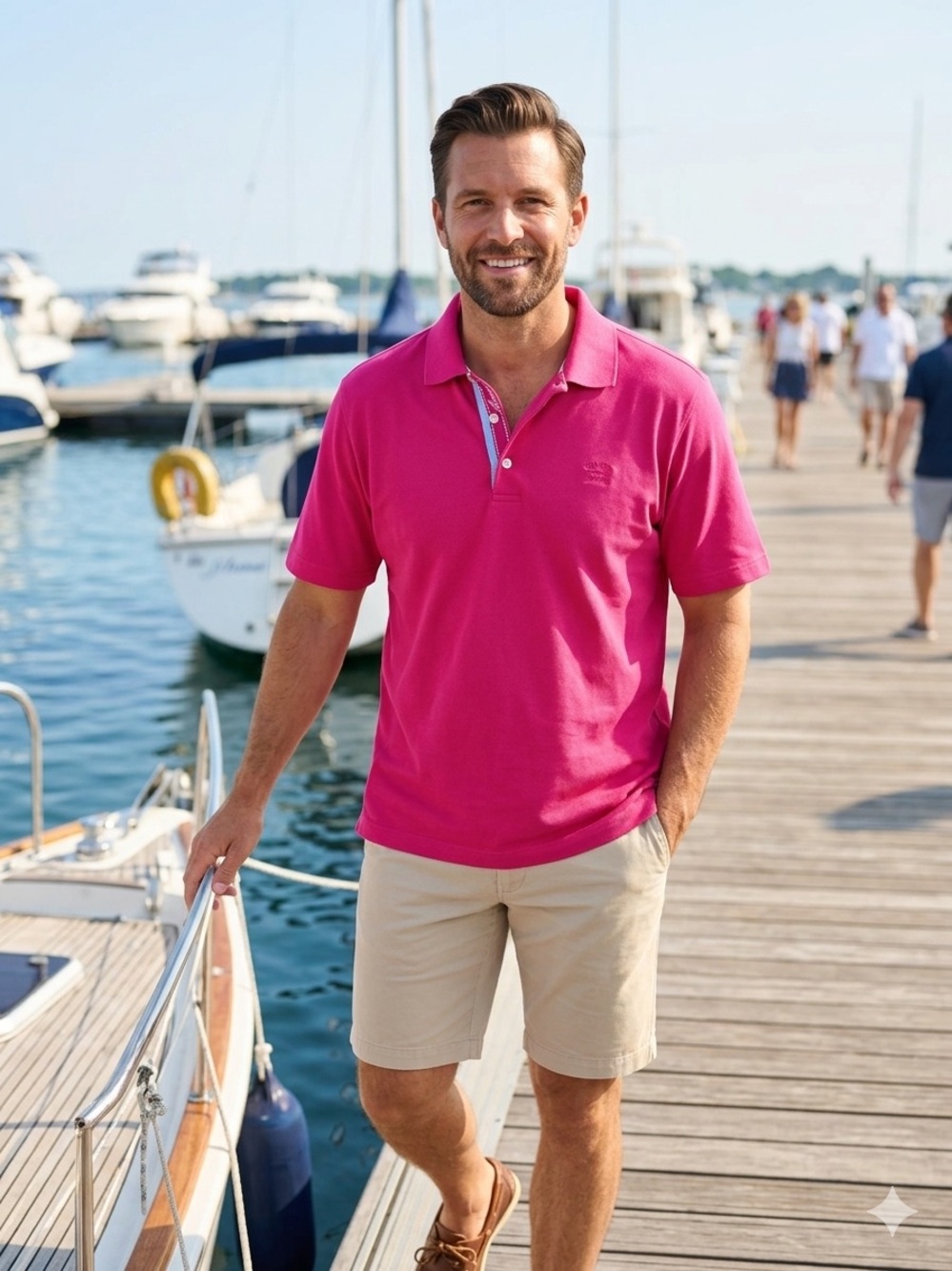 Paul & Shark Men's Hot Pink Short-Sleeve Polo